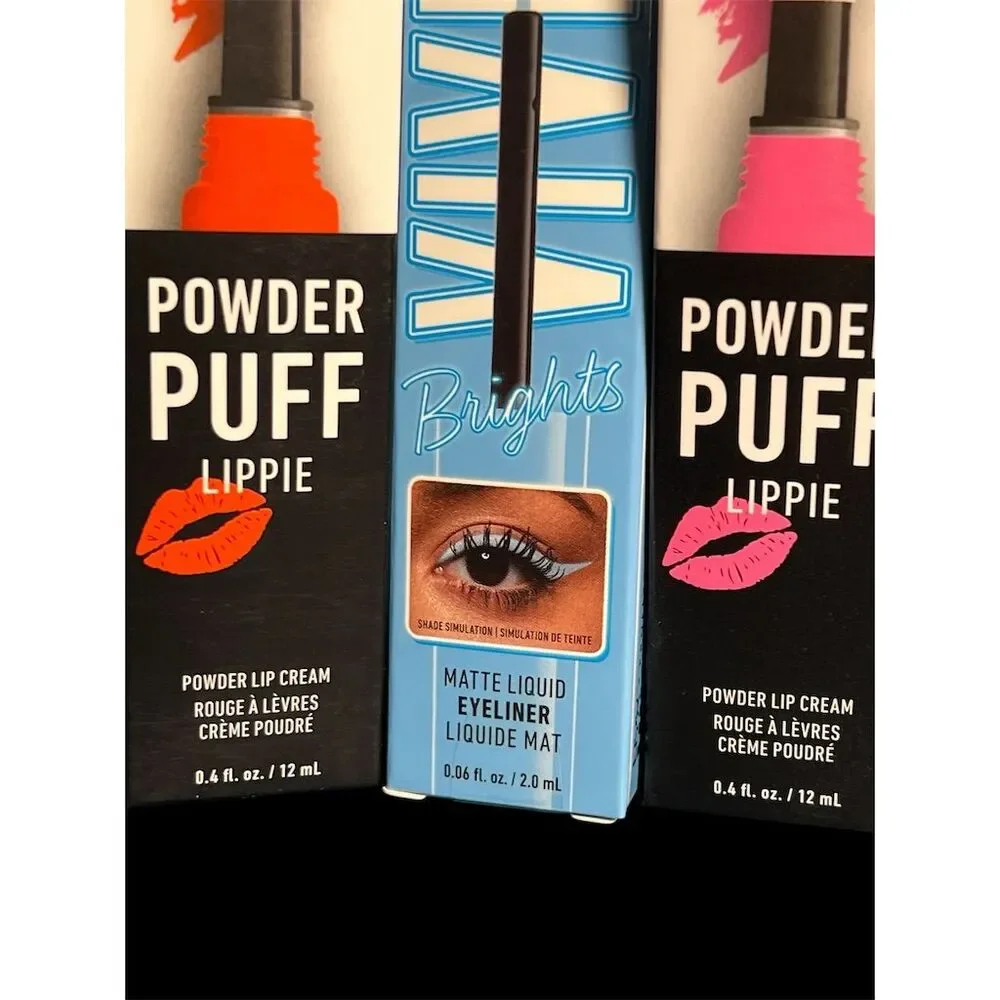 NYX Makeup Bundle: Powder Puff Lippie & Vivid Brights Eyeliner